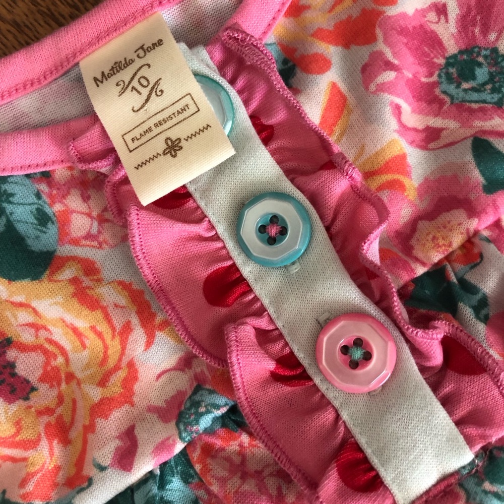 BEAUTIFUL Matilda Jane girls pink floral nightgown size 10 - Picture 3 of 8
